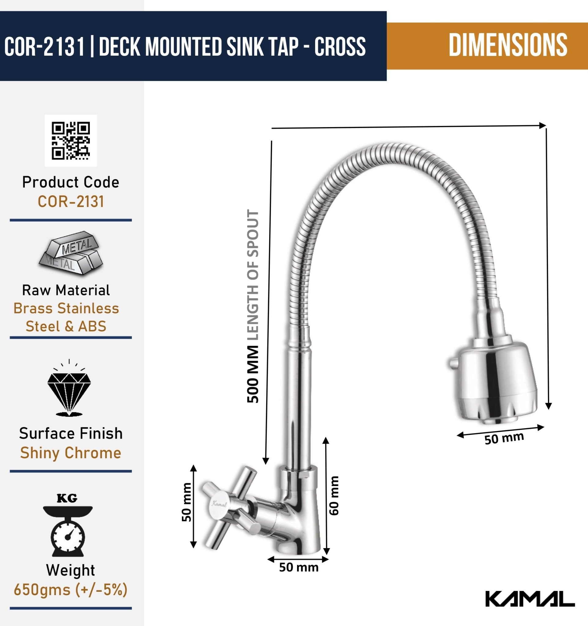 Cross Dual Flow Sink Tap - by Kamal - Cross - Kamal Bathware
