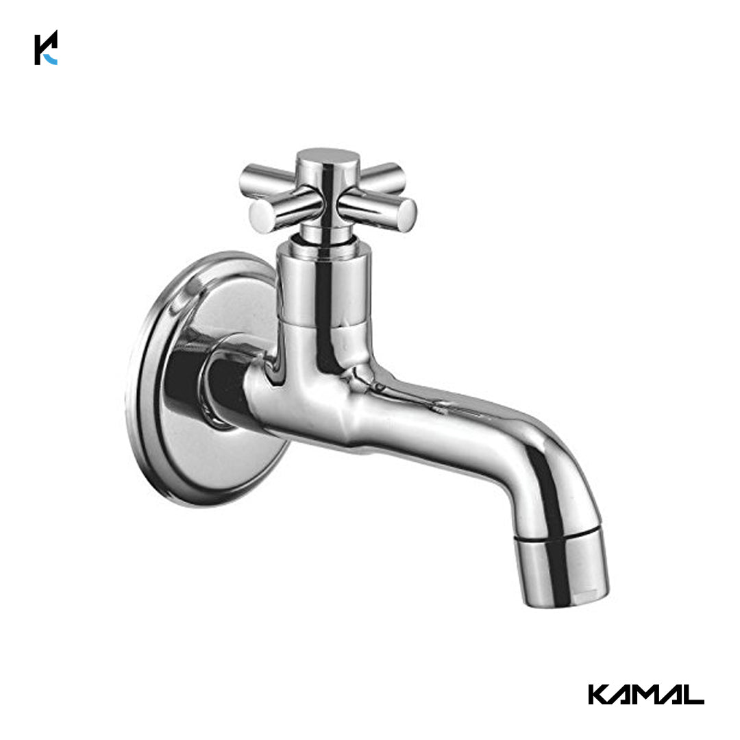 Cross Long Body Bib Tap (Full Brass) - by Kamal - Cross - Kamal Bathware