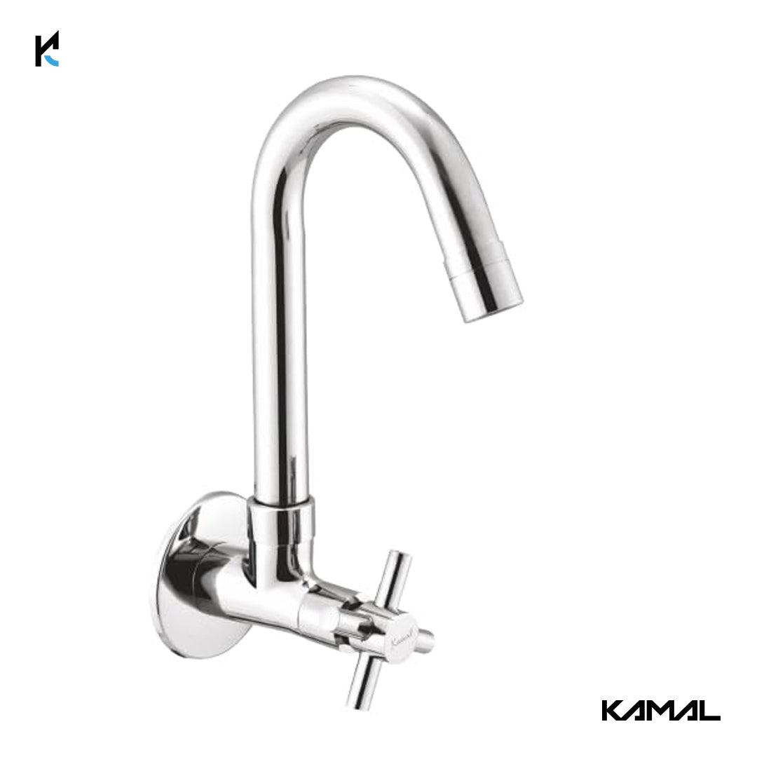 Cross Neo Sink Tap (Full Brass) - by Kamal - Cross Neo - Kamal Bathware