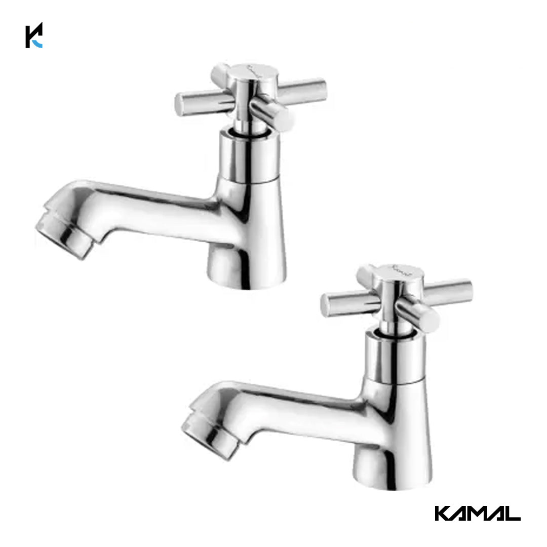 Cross Pillar Tap (Full Brass) - by Kamal - Cross - Kamal Bathware