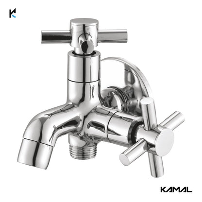 Cross Prime Nova Series Two in One Bib Tap (Full Brass) - by Kamal - Cross Prime Nova - Kamal Bathware