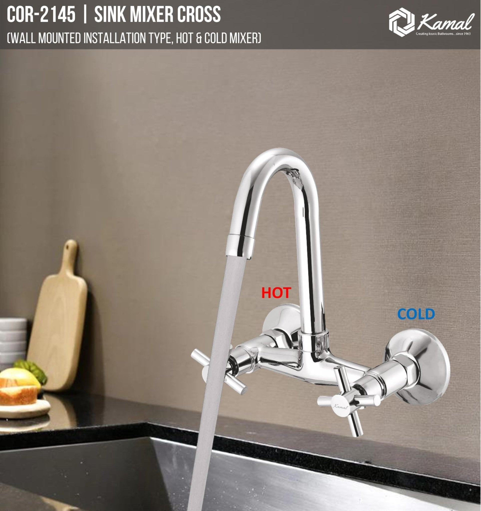 Cross Sink Mixer - by Kamal - Cross - Kamal Bathware