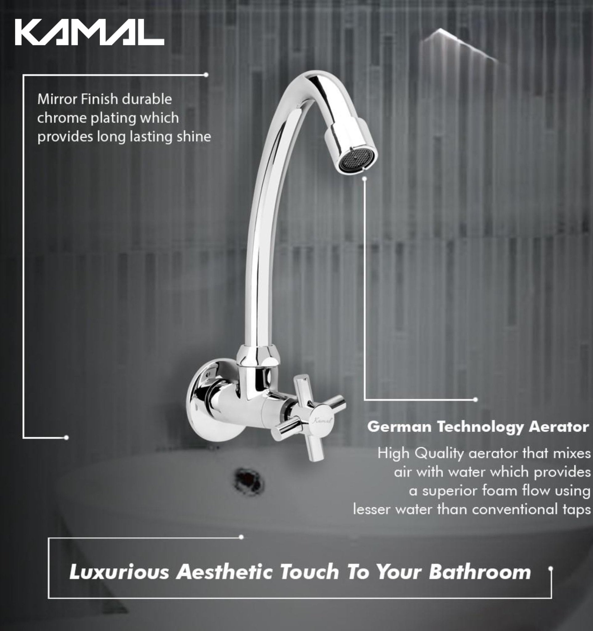 Cross Sink Tap (Full Brass) - by kamal - Kamal Bathware