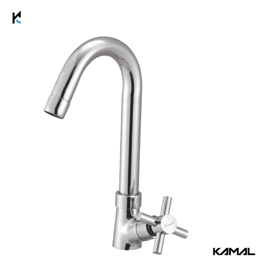 Cross Swan Neck (Full Brass) - by Kamal - Cross - Kamal Bathware