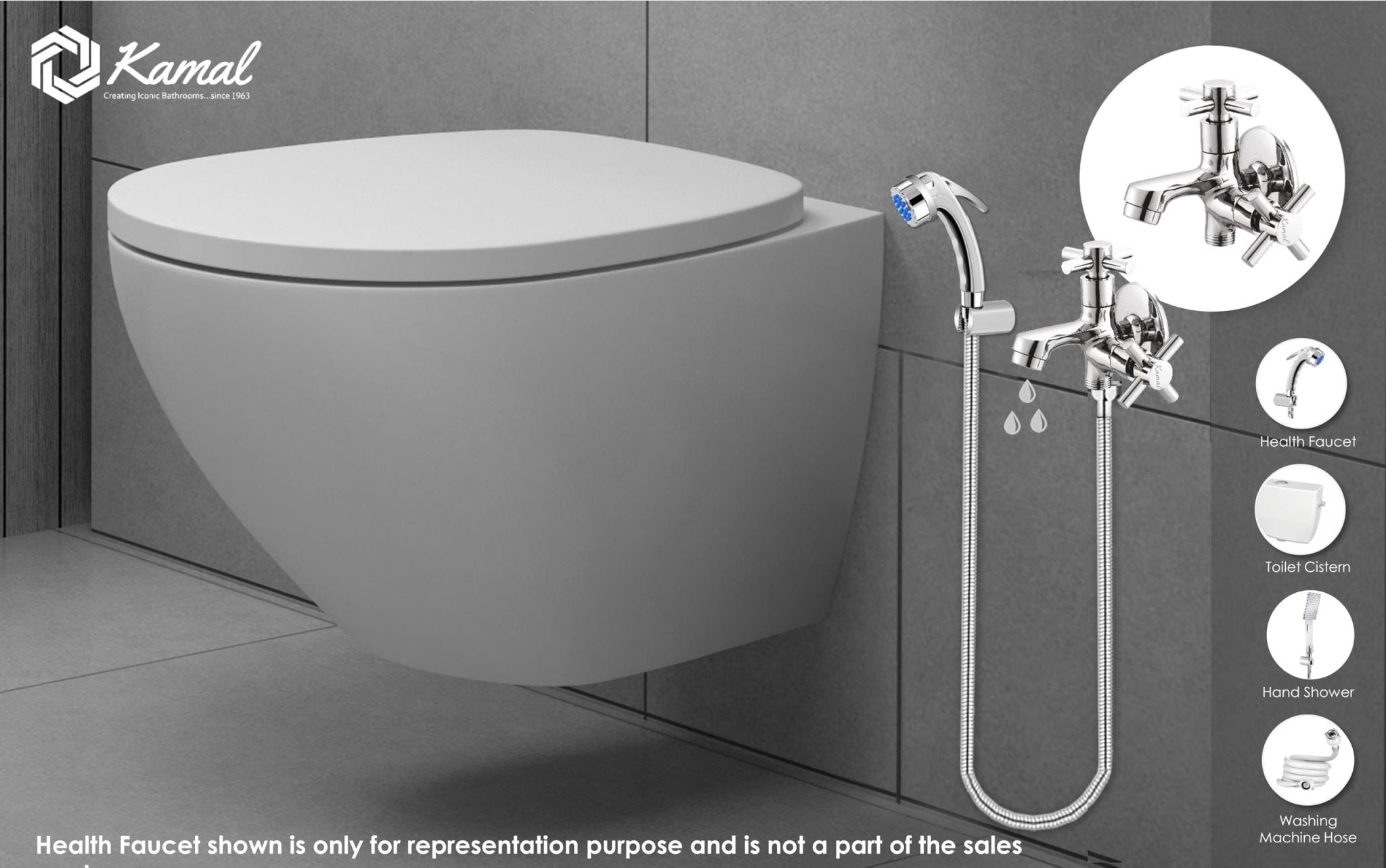 Cross Two Way Bib Tap (Full Brass) - by Kamal - Cross - Kamal Bathware