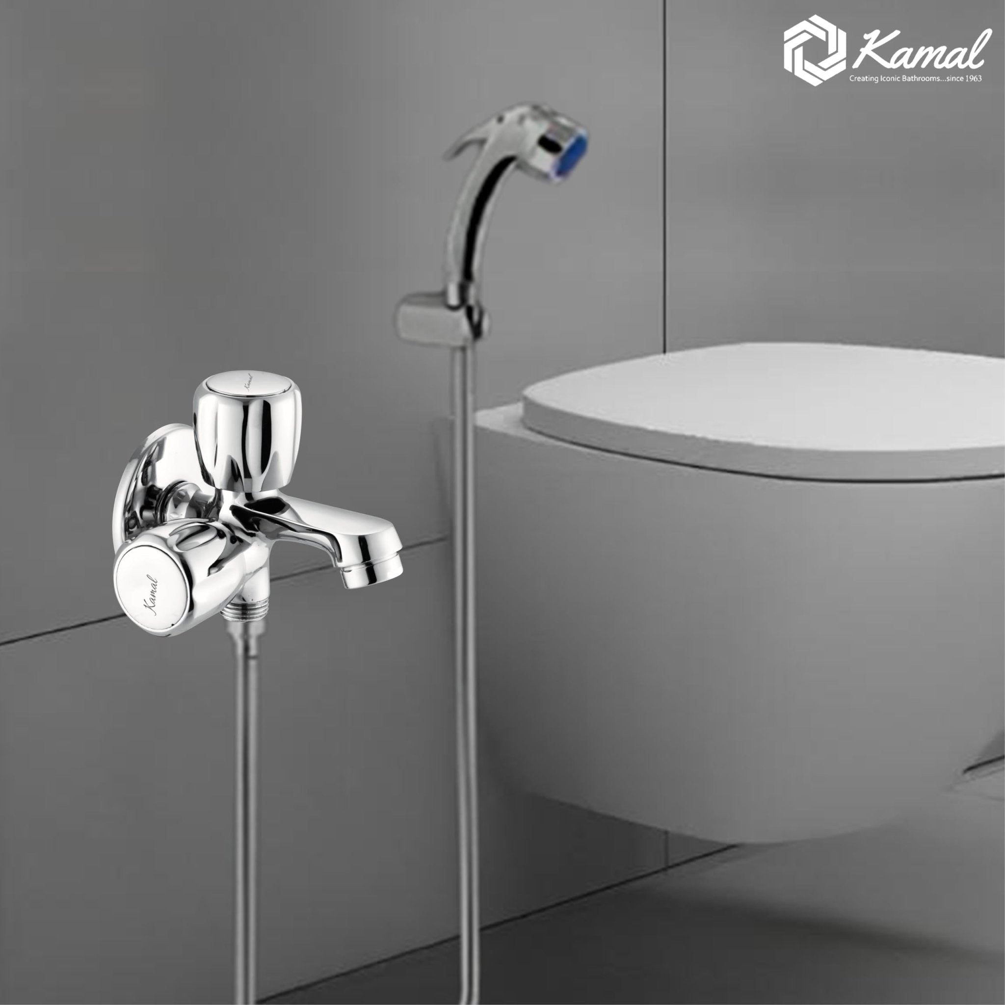 Crystal Elite Two Way Bib Tap (Full Brass) - by Kamal - Crystal - Kamal Bathware