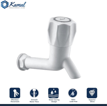 Crystal Long Body Bib Tap (PTMT Plastic) - by Kamal - Kamal Bathware