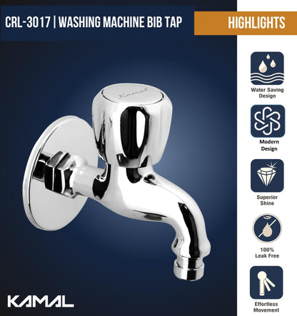 Crystal Washing Machine Bib Tap (Full Brass) - by Kamal - Kamal Bathware
