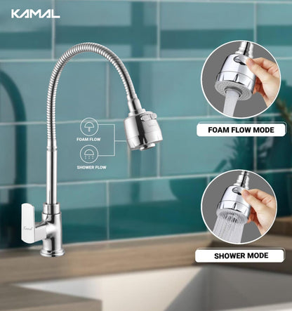 Cubix Dual Flow Heavy Body Sink Tap – by Kamal - Cubix - Kamal Bathware