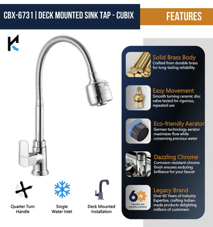 Cubix Dual Flow Heavy Body Sink Tap – by Kamal - Cubix - Kamal Bathware