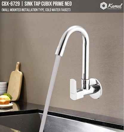 Cubix Prime Neo Sink Tap (Full Brass) - by Kamal - Cubix Prime - Kamal Bathware