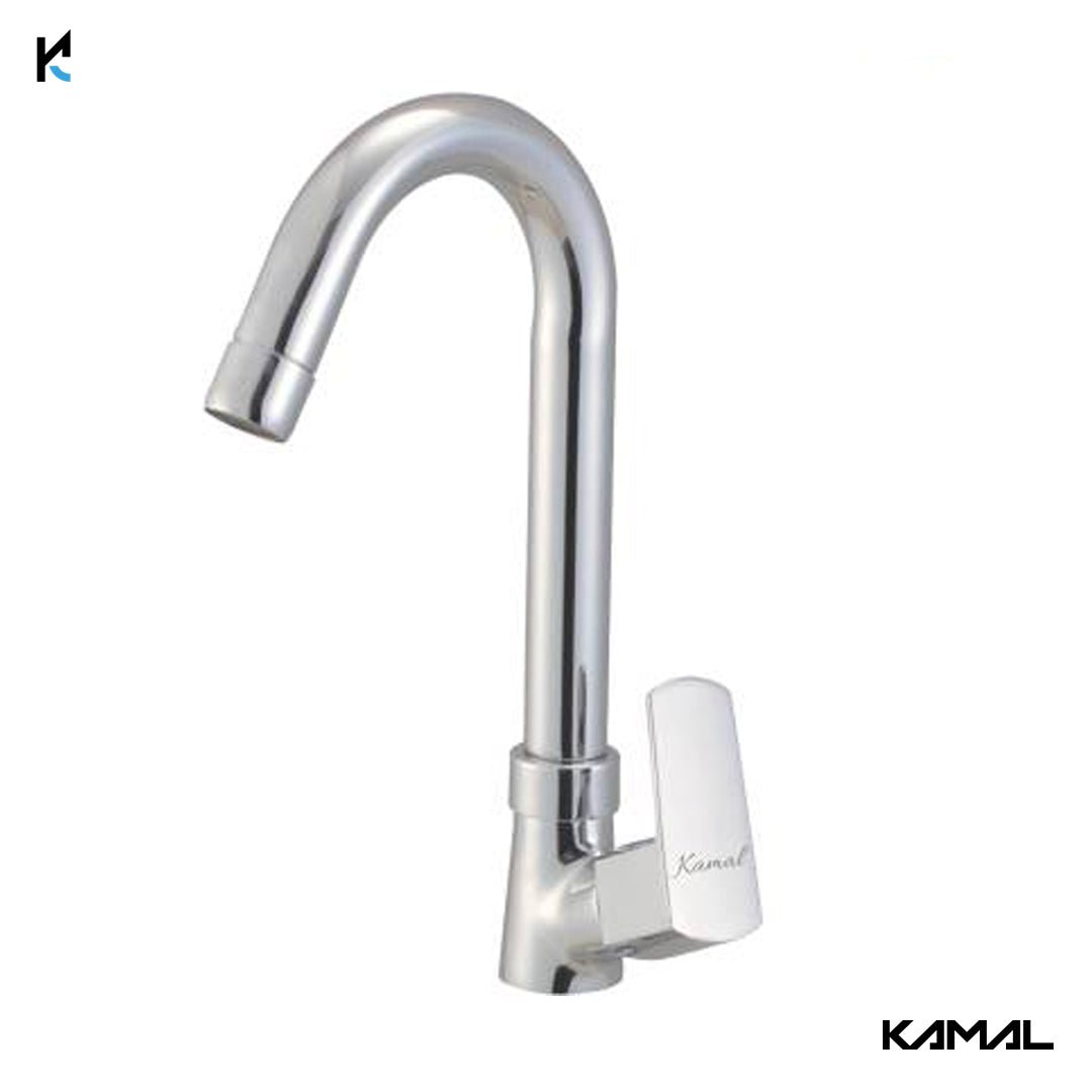 Cubix Prime Swan Neck (Full Brass) - by Kamal - Cubix Prime - Kamal Bathware