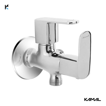 Cubix Prime Two in One Angle Valve (Full Brass) - by Kamal - Kamal Bathware