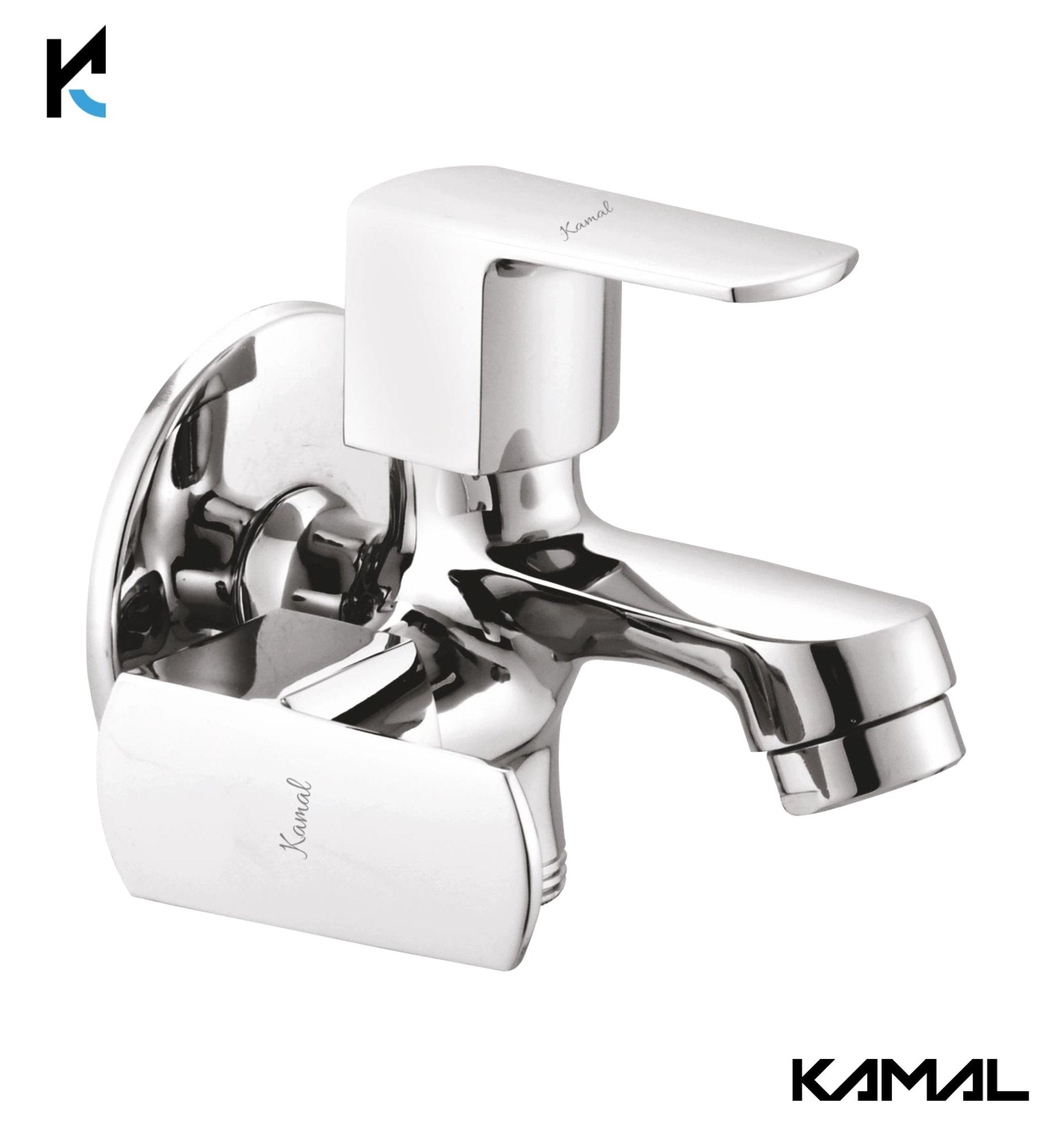 Cubix Prime Two - Way Bib Tap (Full Brass) - by Kamal - Cubix Prime - Kamal Bathware