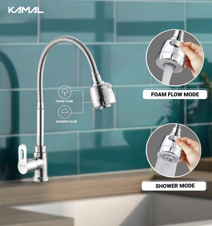 Curve Dual Flow Heavy Body Sink Tap – by Kamal - Curve - Kamal Bathware