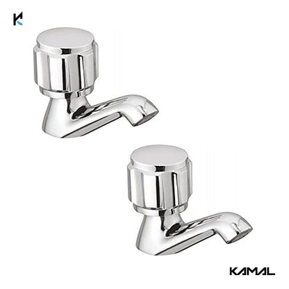 Delux Pillar Tap (Full Brass) - by Kamal - Delux - Kamal Bathware