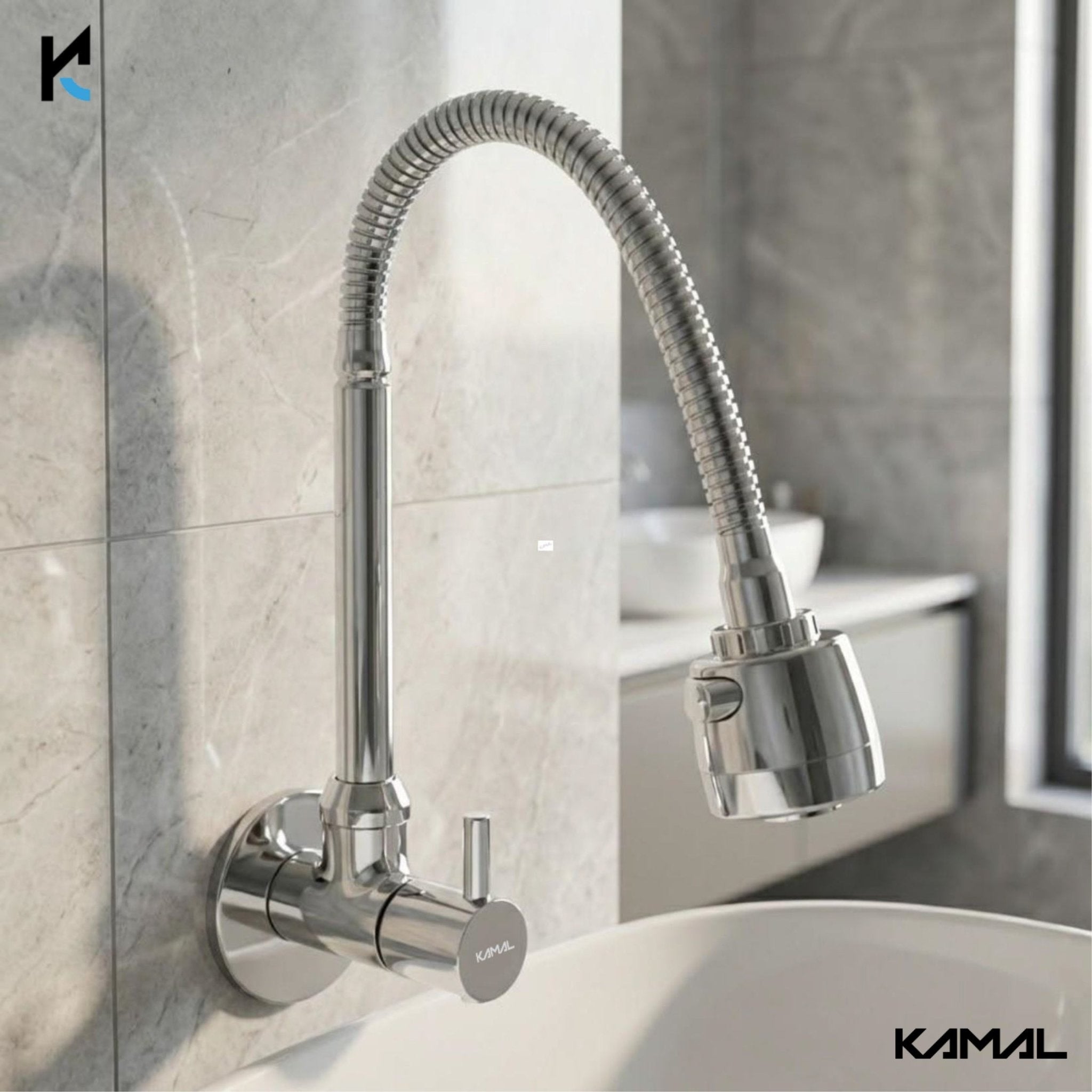 Dixy Brass Sink Spray (Brass & SS Steel) - by Kamal - Dixy - Kamal Bathware