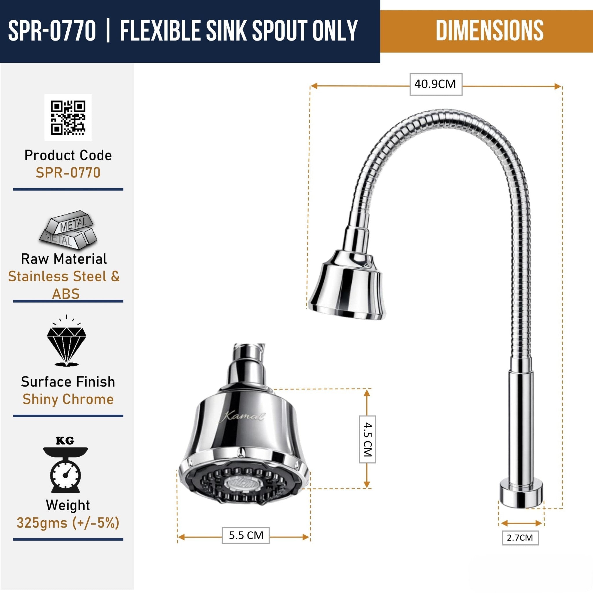 Dixy Flexible Sink Spray - by Kamal - Dixy - Kamal Bathware