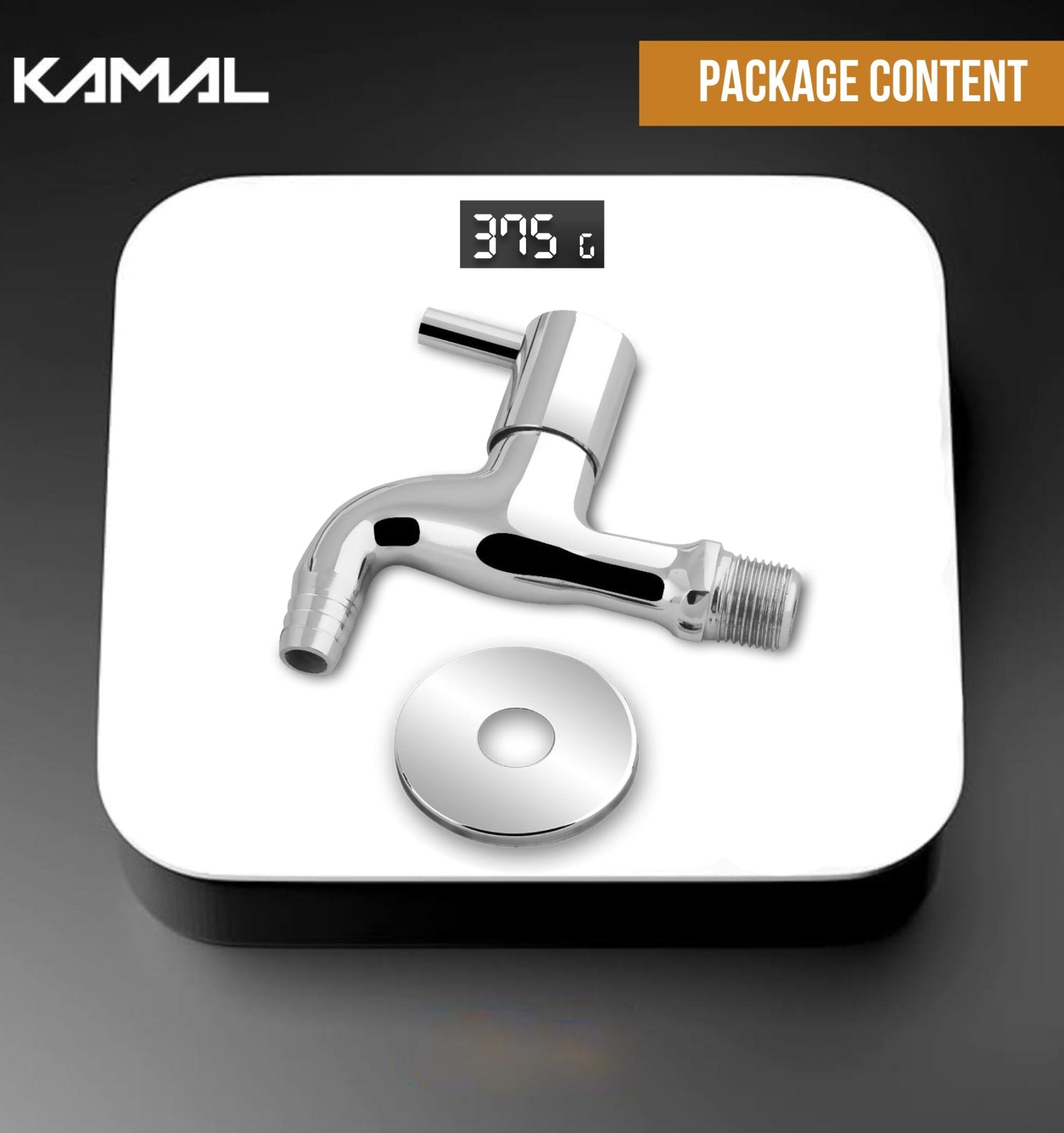 Dixy Nozzle Bib Tap with Wall Flange (Full Brass) - by Kamal - Dixy - Kamal Bathware