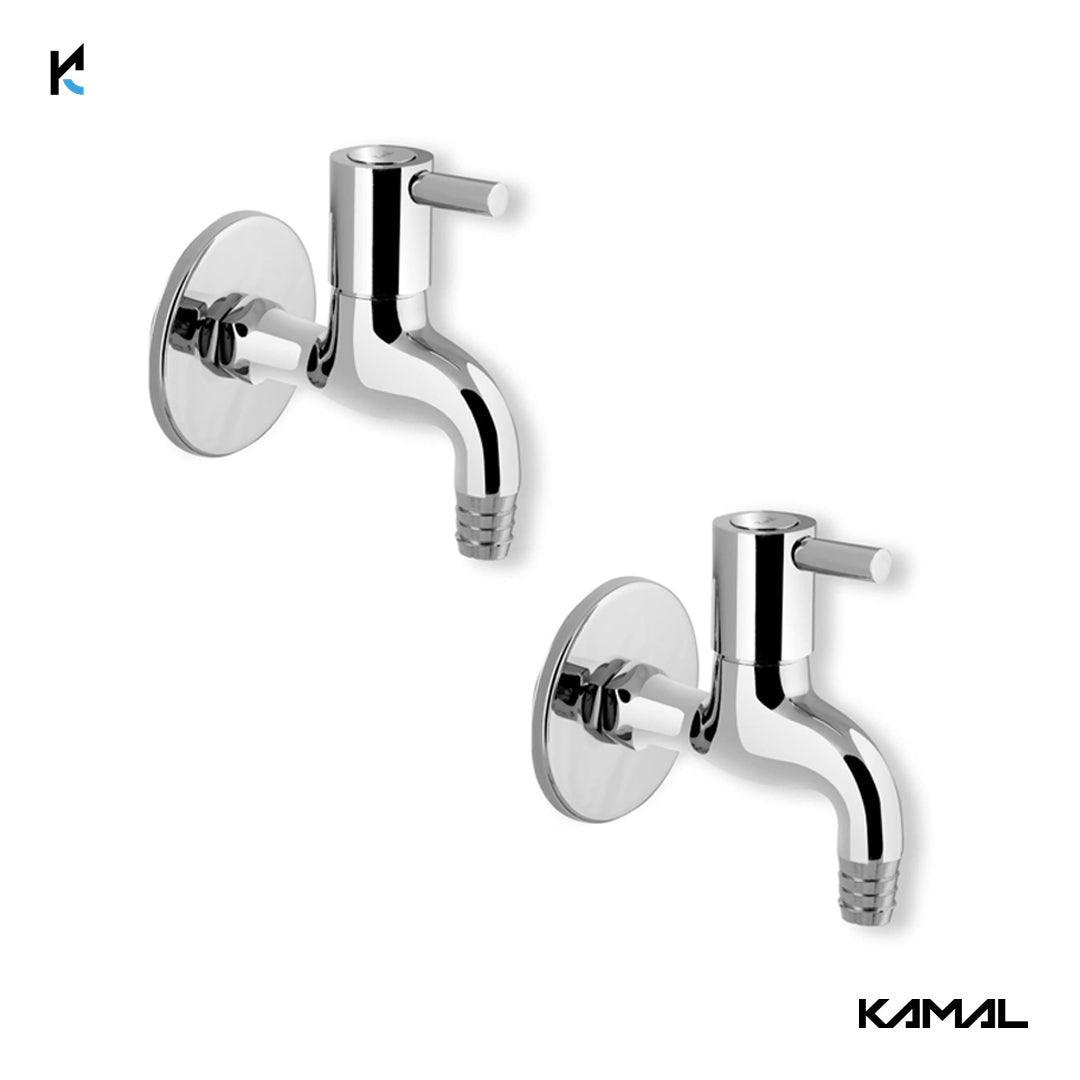 Dixy Nozzle Bib Tap with Wall Flange (Full Brass) - by Kamal - Dixy - Kamal Bathware