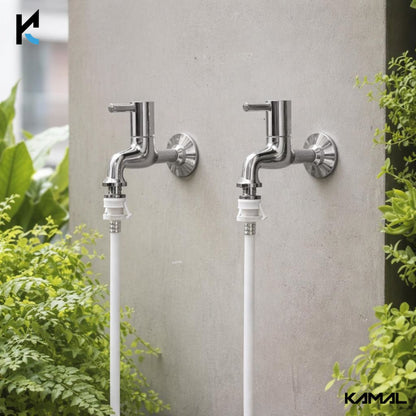 Dixy Washing Machine Bib Tap Faucet with Wall Flange (Full Brass) - by Kamal - Dixy - Kamal Bathware