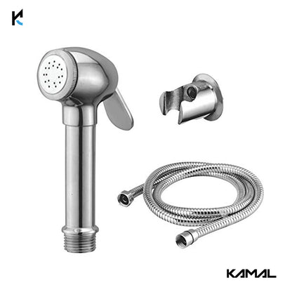Dolphin Health Faucet with Brass Gun, Flexible Tube & Hook - by Kamal - Dolphin - Kamal Bathware