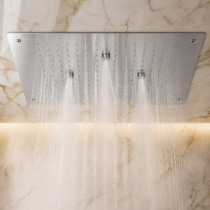 KAMAL 19 × 13 Inch Luxury Ceiling Mounted  Shower | SS 304 | Rain + Mist Chrome