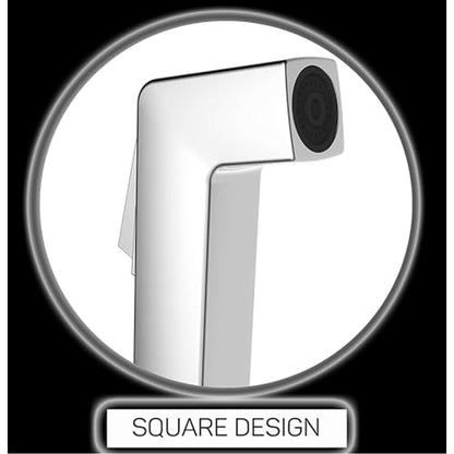 Edge Health Faucet with SS Flexible Tube 1 Mtr & Wall Hook - by Kamal - Edge - Kamal Bathware