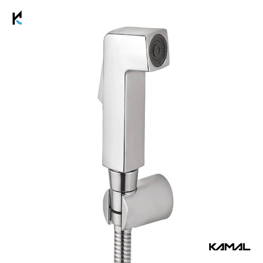 Edge Health Faucet with SS Flexible Tube 1 Mtr & Wall Hook - by Kamal - Edge - Kamal Bathware