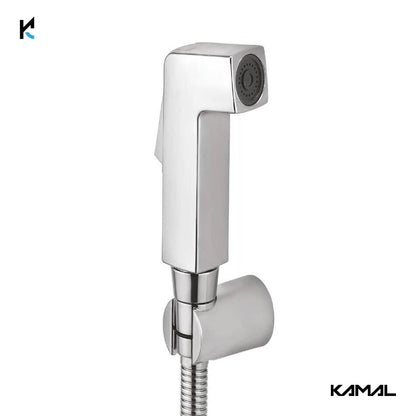 Edge Health Faucet with SS Flexible Tube 1 Mtr & Wall Hook - by Kamal - Edge - Kamal Bathware