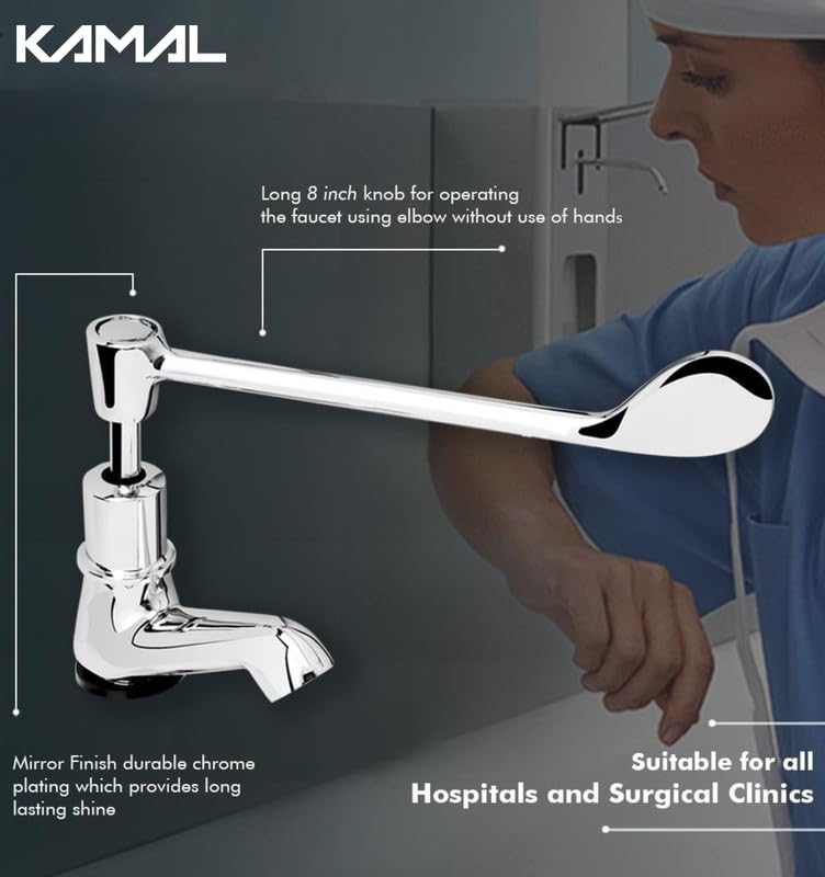 Elbow Action Pillar Tap Faucet (Full Brass) - by Kamal - Kamal Bathware