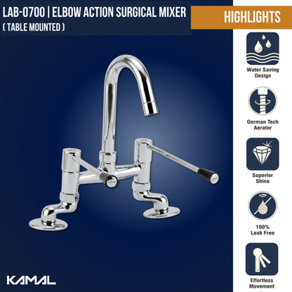 Elbow Action Surgical Faucet Mixer (Full Brass) - by kamal - Elbow Action - Kamal Bathware
