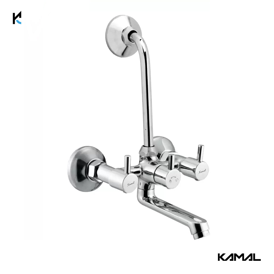 Elite Eco Wall Mixer with L Bend Pipe (Full Brass) - by Kamal - Elite - Kamal Bathware