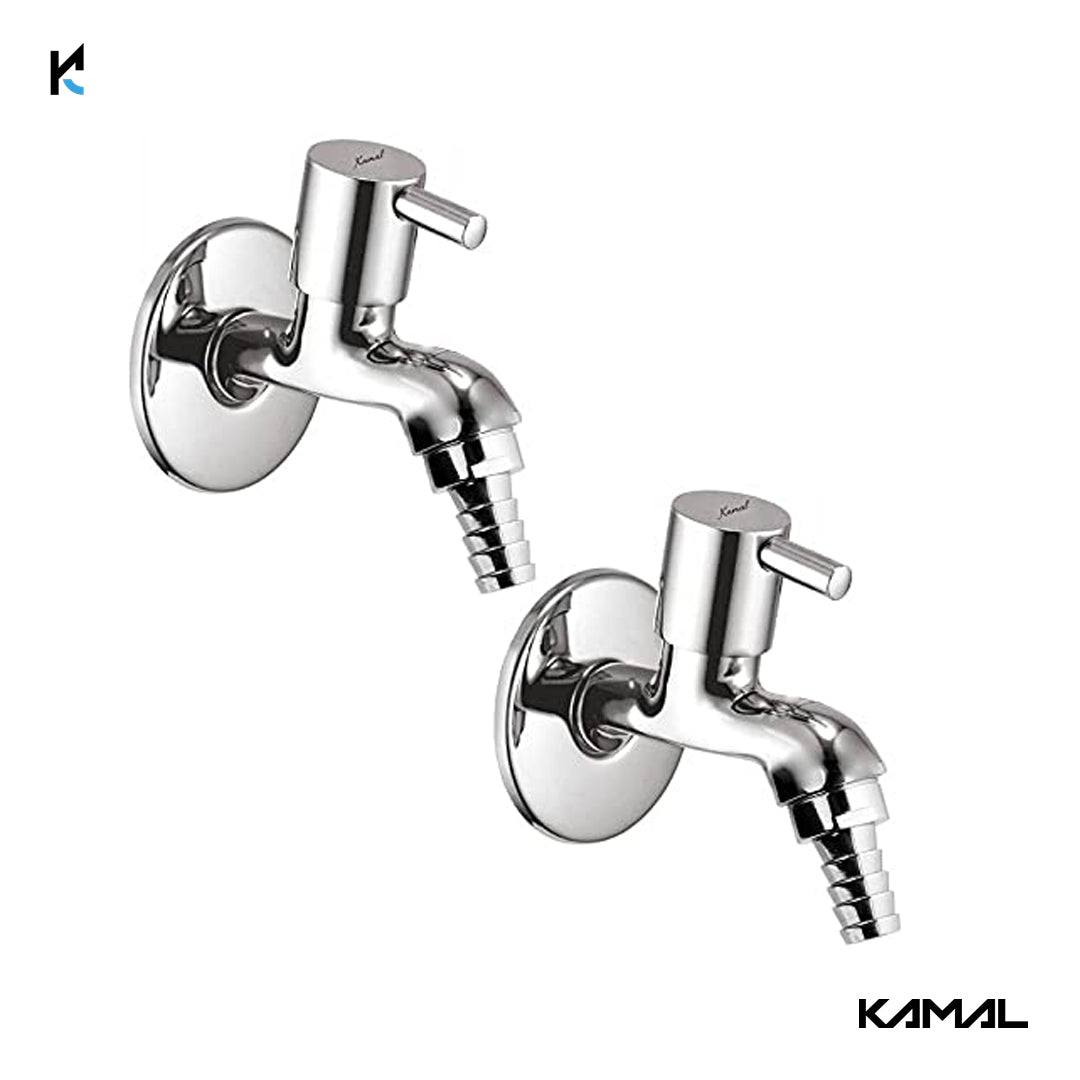 Elite Nozzle Bib Tap with Wall Flange (Full Brass) - by Kamal - Kamal Bathware