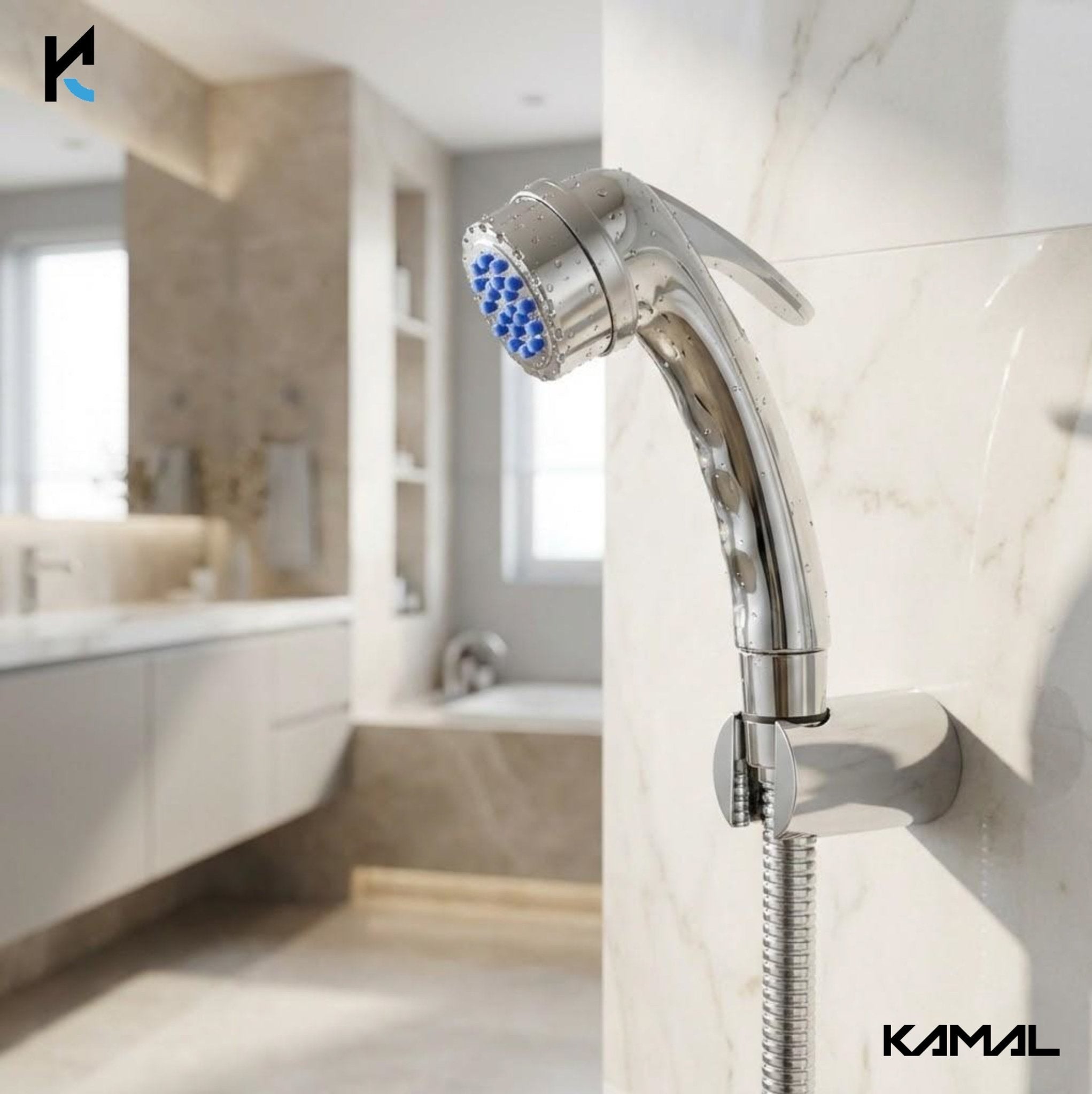 Enigma Health Faucet (ABS Gun) with SS Shower Hose & Wall Hook - by Kamal - Enigma - Kamal Bathware