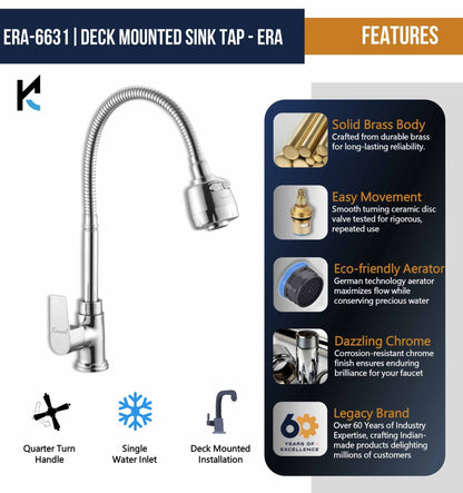 Era Dual Flow Heavy Body Sink Tap – by Kamal - Era - Kamal Bathware