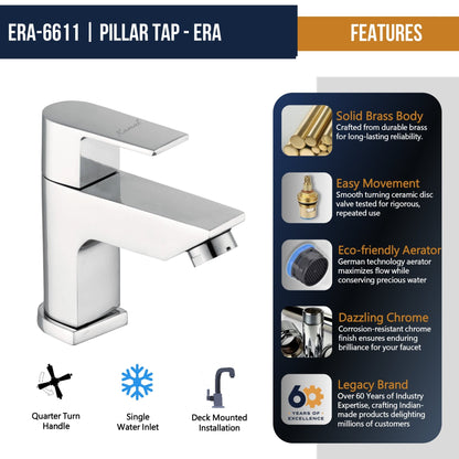 Era Full Brass Pillar Tap (Full Brass) - by Kamal - Era - Kamal Bathware