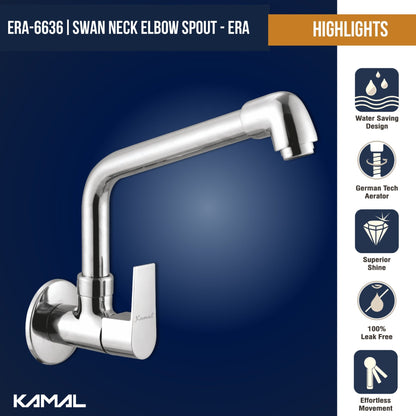 Era Sink Tap Elbow Spout (Full Brass) - by Kamal - Era - Kamal Bathware