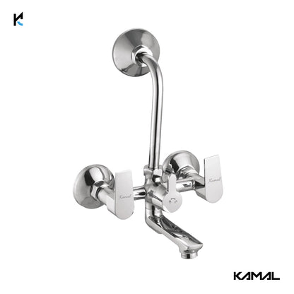 Era Wall Mixer Kubix Prime Spout Long L Bend Pipe (Full Brass) - by Kamal - Era - Kamal Bathware