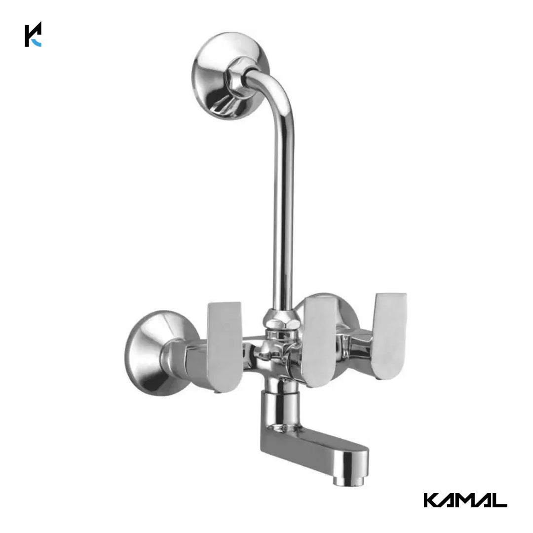 Era Wall Mixer with L Bend Pipe (Full Brass) - by Kamal - Era - Kamal Bathware