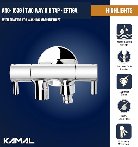 Ertiga Two Way Bib Tap (Full Brass) - by Kamal - Ertiga - Kamal Bathware