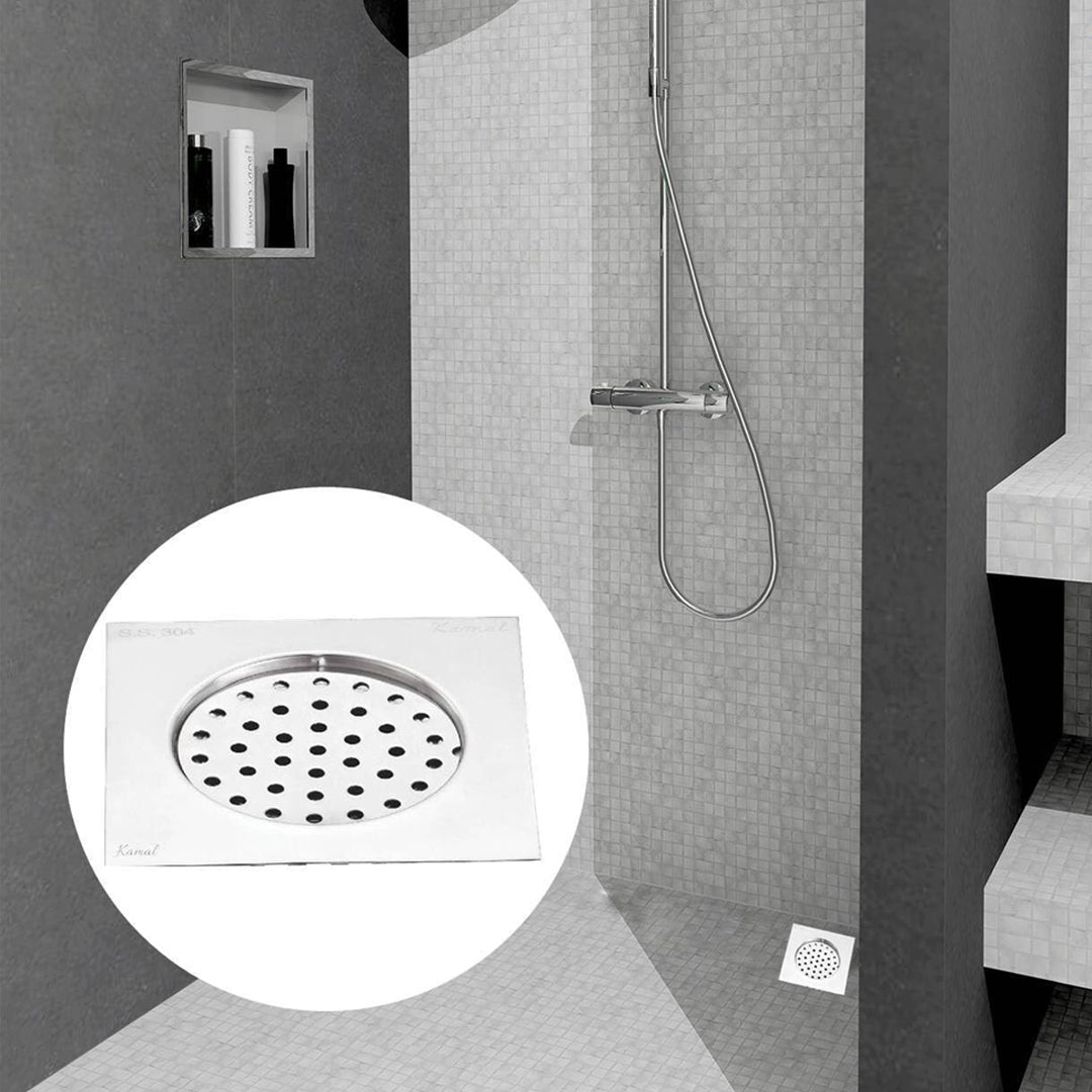 Flatron Floor Drain Strainer SS 304 Grade Floor Grating (5 Inch) - by Kamal - Flatron - Kamal Bathware