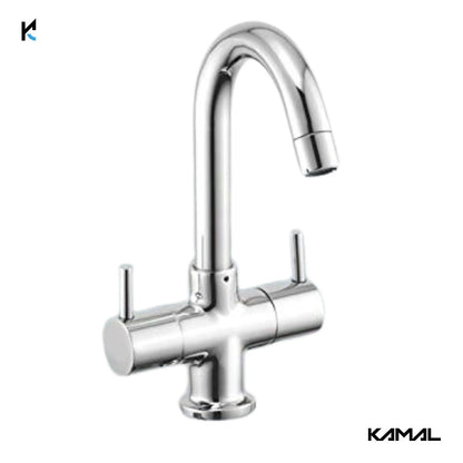 Flora Center Hole Basin Mixer (Full Brass) - by Kamal - Flora - Kamal Bathware
