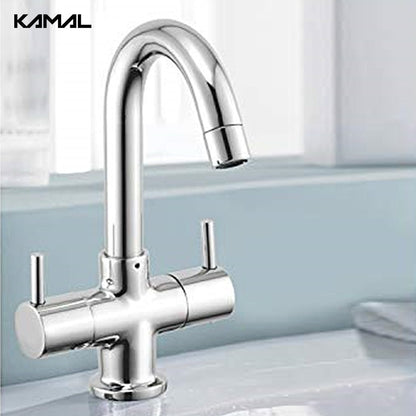 Flora Center Hole Basin Mixer (Full Brass) - by Kamal - Flora - Kamal Bathware