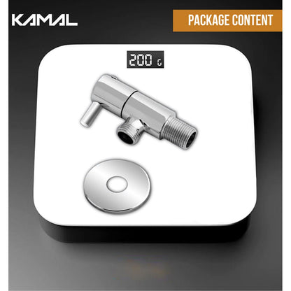 FLT Angle Valve with Wall Flange (Full Brass) - by Kamal - Kamal Bathware