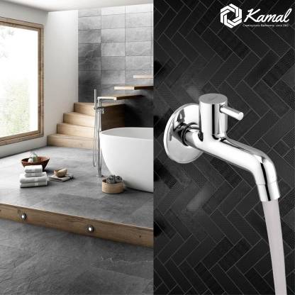 FLT Full Brass Long Body Bib Tap (Full Brass) - by Kamal - Kamal Bathware