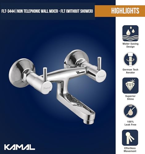 FLT Non Telephonic Wall Mixer (Full Brass) - by Kamal - Kamal Bathware