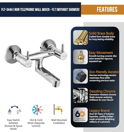 FLT Non Telephonic Wall Mixer (Full Brass) - by Kamal - Kamal Bathware