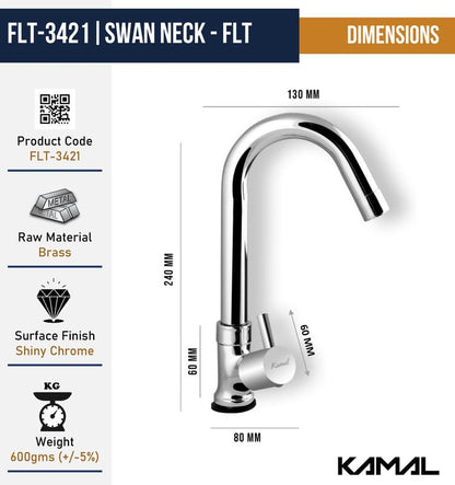 FLT Pillar Tap (Full Brass) - by Kamal - Kamal Bathware