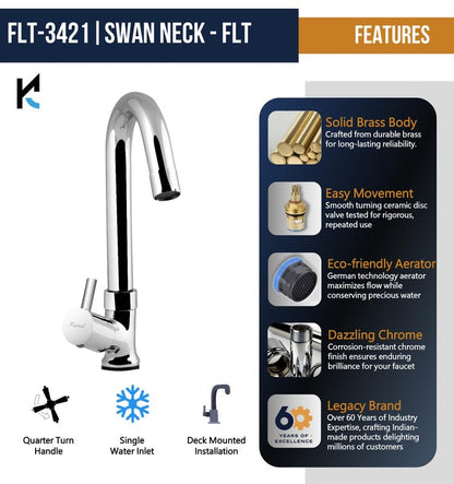 FLT Pillar Tap (Full Brass) - by Kamal - Kamal Bathware